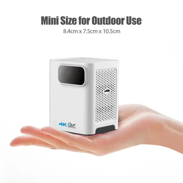 CosMedia GP6 4K Smart Mini DLP Projector with Android 9.0 Wireless  Speaker Built-in 10000mAh Battery Outdoor Projector