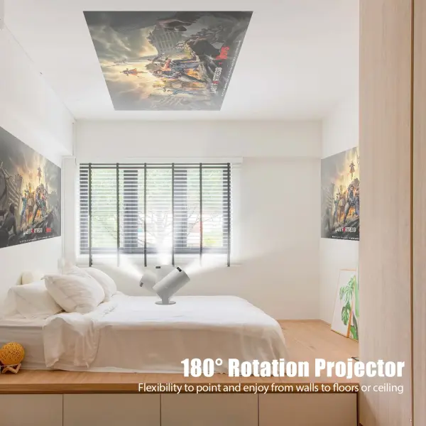 CosMedia HY300 MAX 200ANSI Lumens Home Theater Projector 720P HDR Smart Portable Projector with Auto Keystone Dual Band Wifi BT5.0